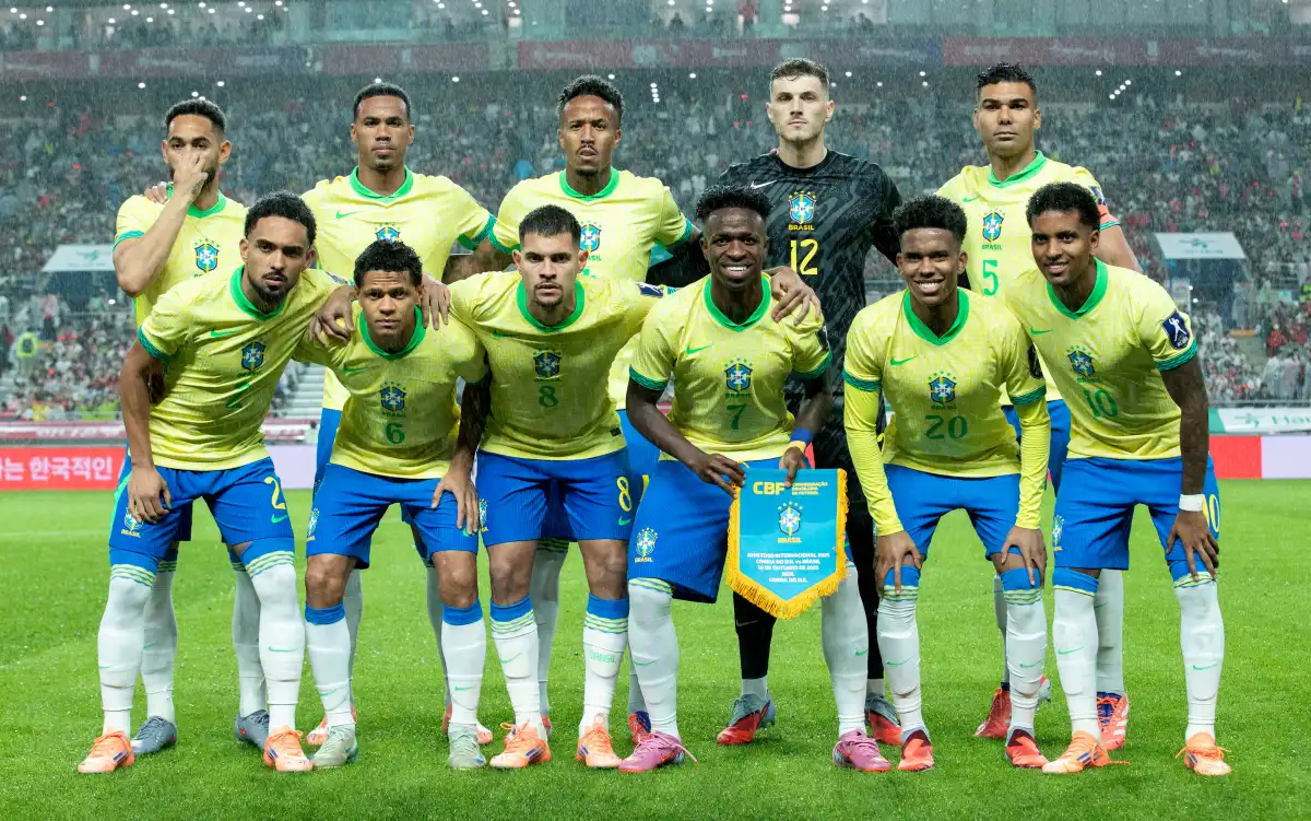 teamfoto voor Brazilië