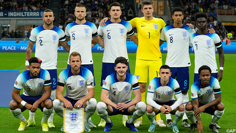 teamfoto voor Engeland
