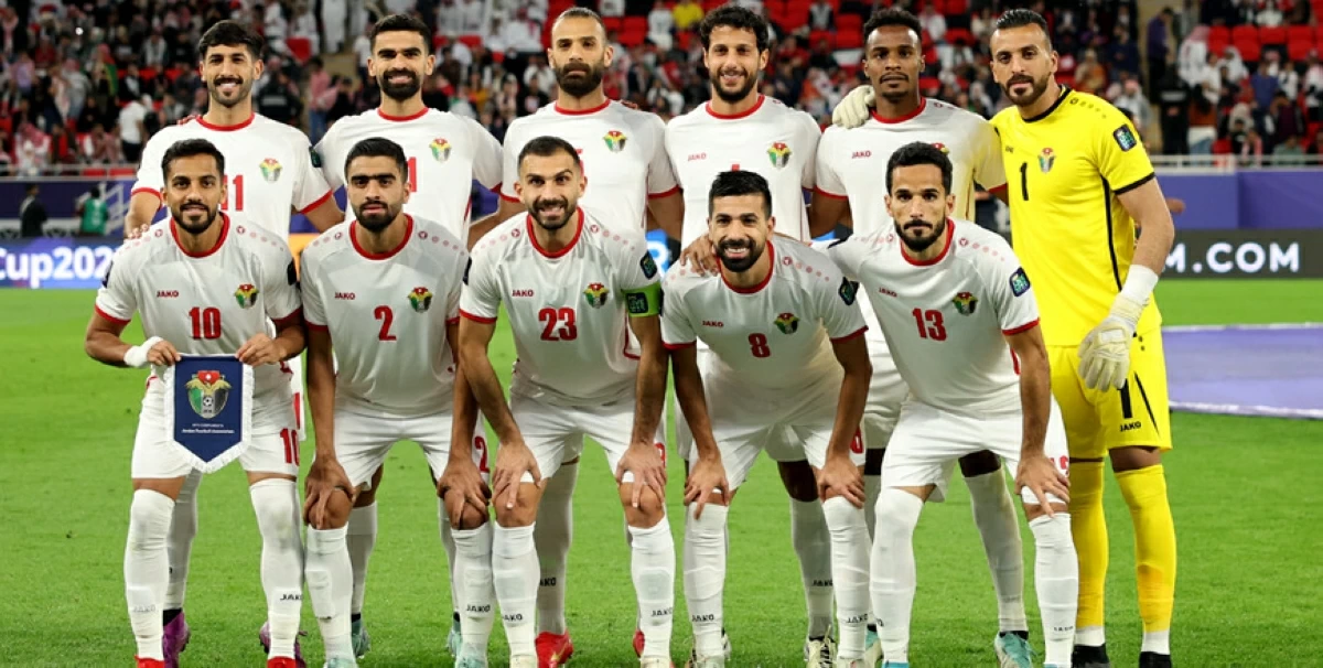 teamfoto voor Jordanië