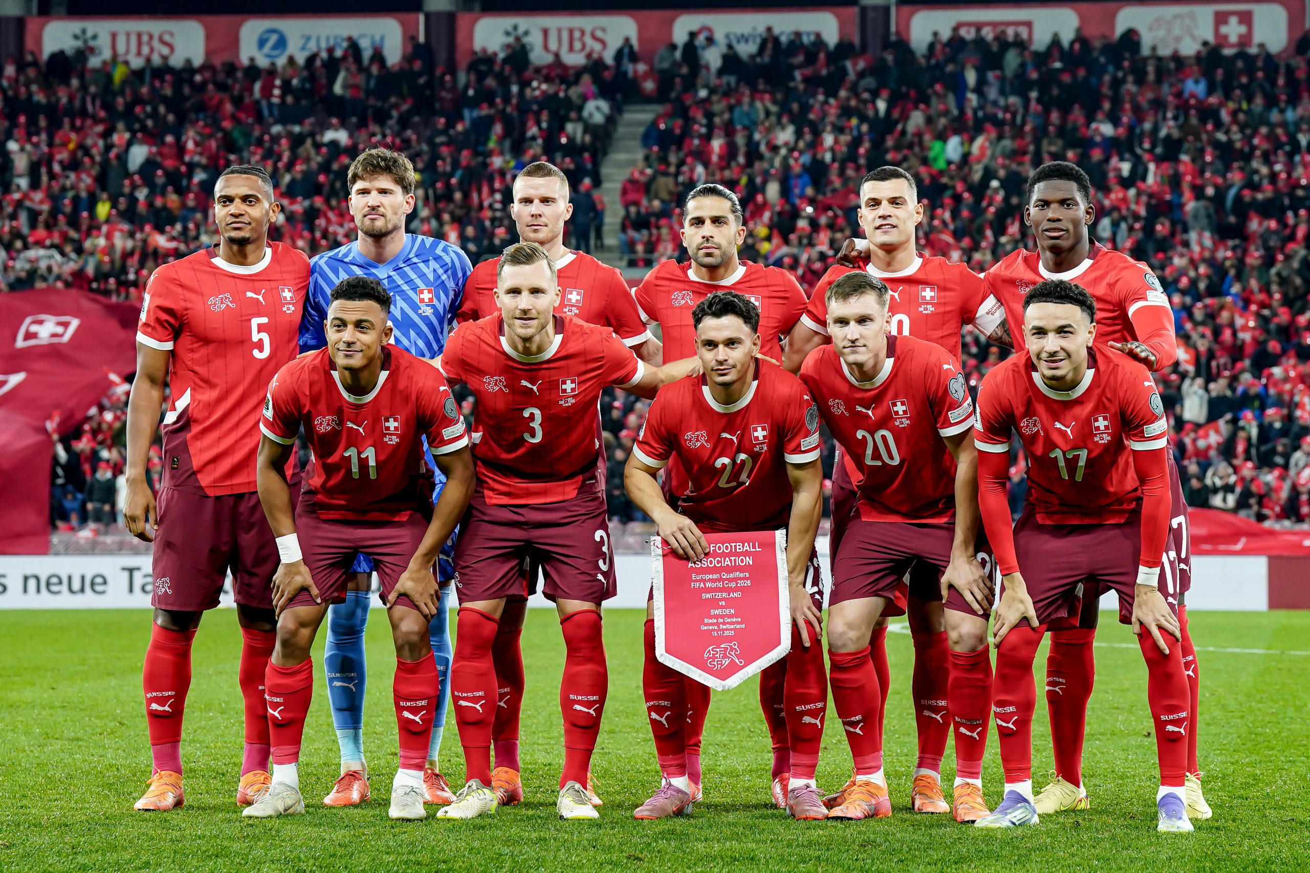 teamfoto voor Zwitserland